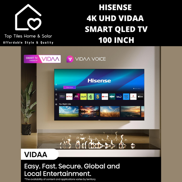 Hisense 4K UHD Vidaa Smart QLED TV - 100 Inch
