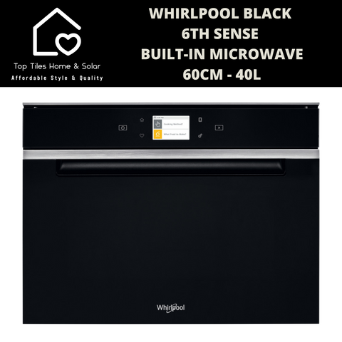 Whirlpool Black 6th Sense Built-in Microwave - 60cm - 40L