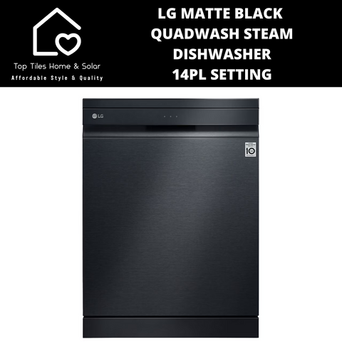 LG Matte Black QuadWash Steam Dishwasher -14Pl Setting