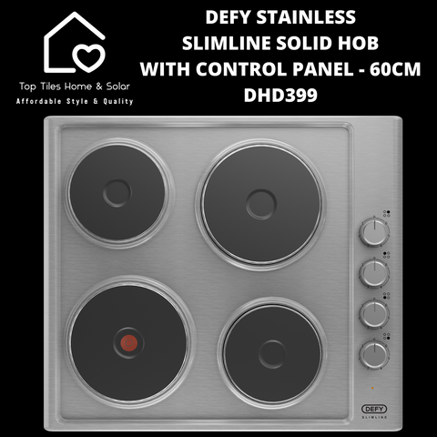 Defy Stainless Slimline Solid Hob with Control Panel - 60cm DHD399