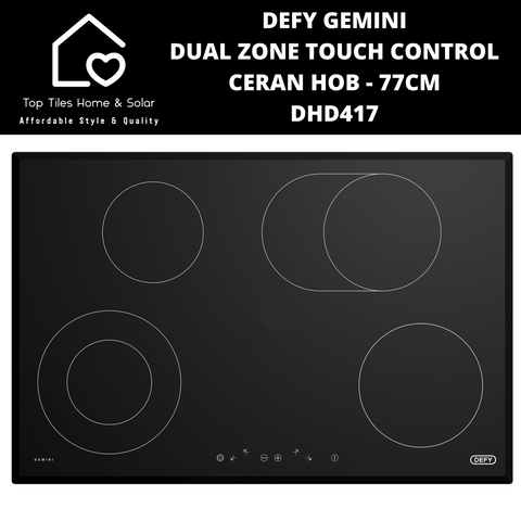 Defy Gemini Dual Zone Touch Control Ceran Hob - 77cm DHD417