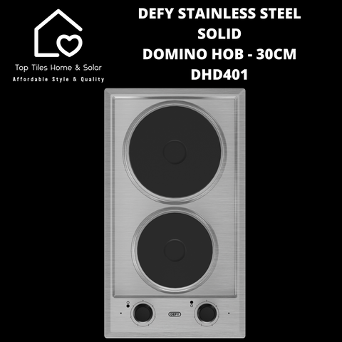 Defy Stainless Steel Solid Domino Hob - 30cm DHD401