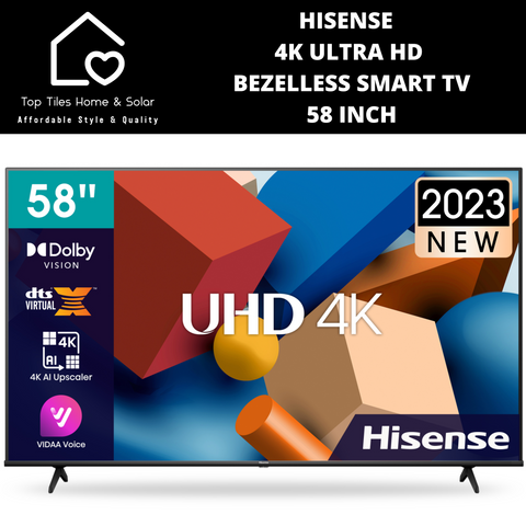 Hisense 4K Ultra HD Bezelless Smart TV - 58 Inch