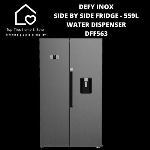 Defy Inox Side by Side Fridge - 559L Water Dispenser DFF563