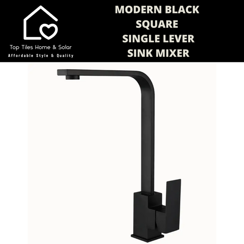 Modern Black Square Single Lever Sink Mixer
