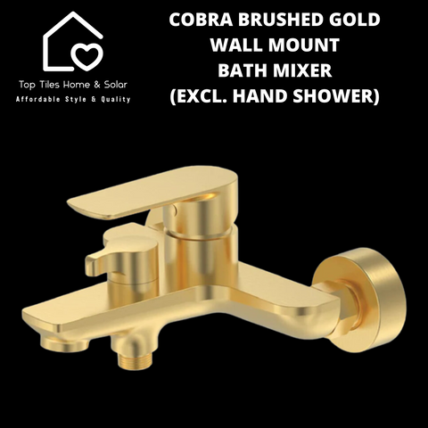 Cobra Brushed Gold Wall Mount Bath Mixer (Excl. Hand Shower)