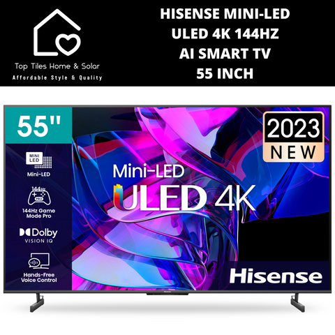 Hisense Mini-LED ULED 4K 144Hz AI Smart TV - 55 Inch