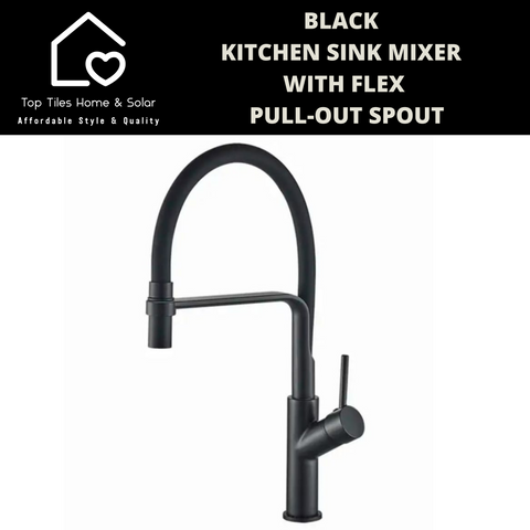 Black Kitchen Sink Mixer With Flexi Pull-Out Spout