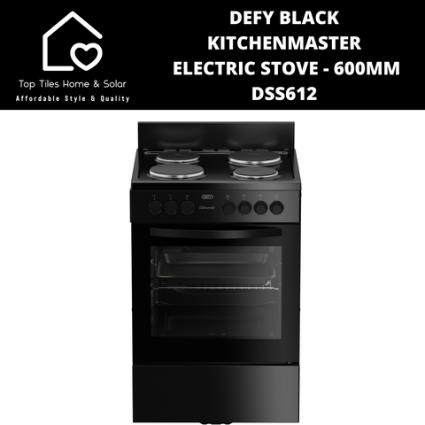 Defy KitchenMaster Black Electric Stove - 600mm DSS612