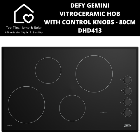 Defy Gemini Vitroceramic Hob With Control Knobs - 80cm DHD413