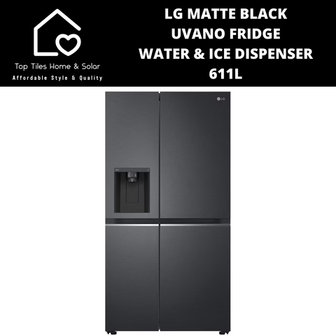 LG Matte Black Uvano Fridge - 611L Water & Ice Dispenser