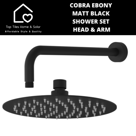Cobra Ebony Matt Black Shower Set - Head & Arm