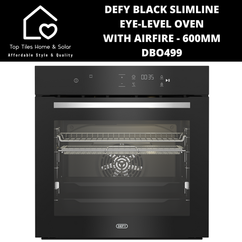 Defy Black Slimline Eye-Level Oven with Airfire - 600mm DBO499