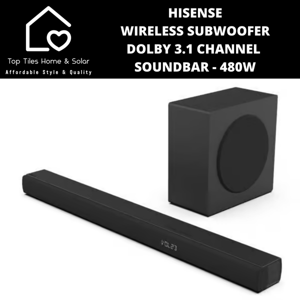 Hisense Wireless Subwoofer Dolby 3.1 Channel Soundbar - 480W