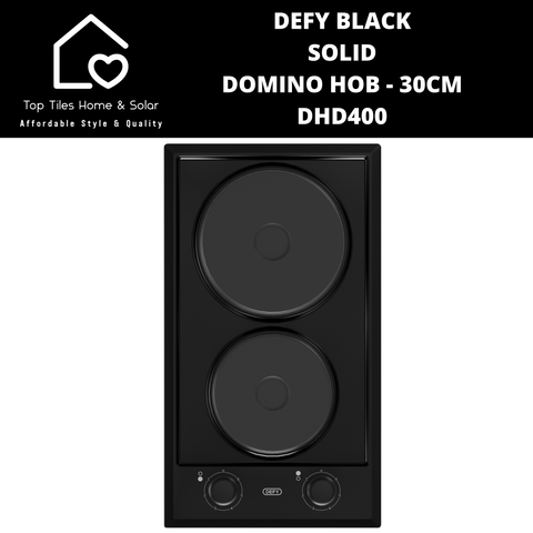 Defy Black Solid Domino Hob - 30cm DHD400