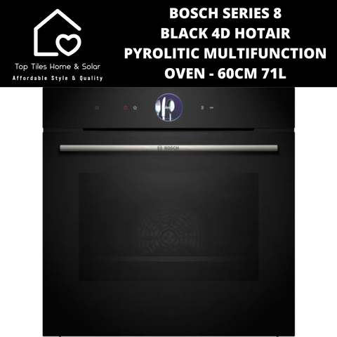 Bosch Series 8 - Black 4D HotAir Pyrolitic Multifunction Oven - 60cm 71L