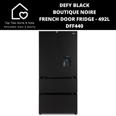 Defy Black Boutique Noire French Door Fridge - 492L DFF440