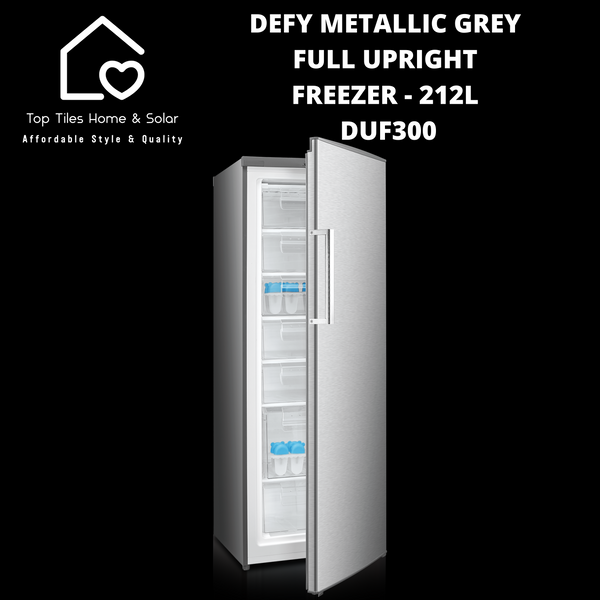 Defy Metallic Grey Full Upright Freezer - 212L DUF300