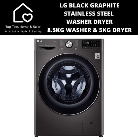 LG Black Steel Vivace Washer Dryer - 8.5kg Washer & 5kg Dryer