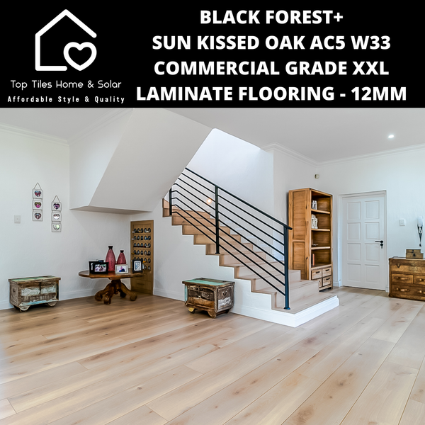 Black Forest+ Sun Kissed Oak AC5 W33 Commercial Grade XXL Laminate Flooring - 12mm