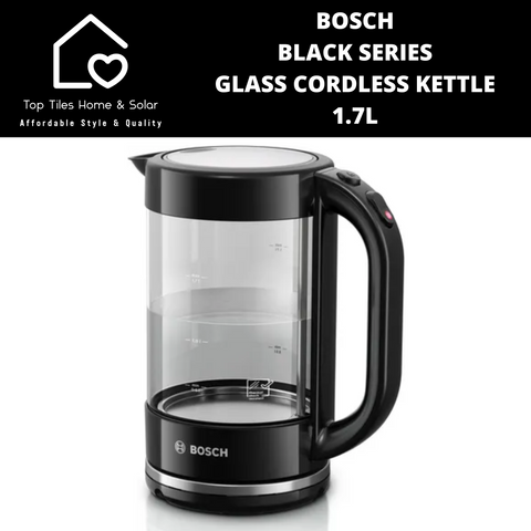 Bosch Black Series Glass Cordless Kettle - 1.7L