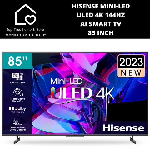 Hisense Mini-LED ULED 4K 144Hz AI Smart TV - 85 Inch