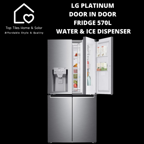 LG Platinum Door In Door Fridge - 570L Water & Ice Dispenser