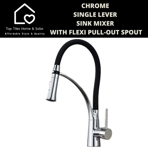 Chrome Single Lever Sink Mixer With Flexi Pull-Out Spout