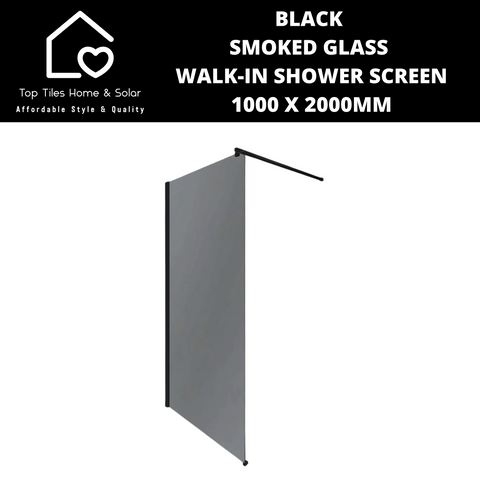 Smoked Glass Walk-in Shower Screen - 1000 x 2000mm