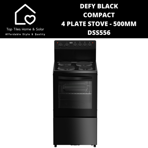 Defy Black Compact 4 Plate Stove - 500mm DSS556