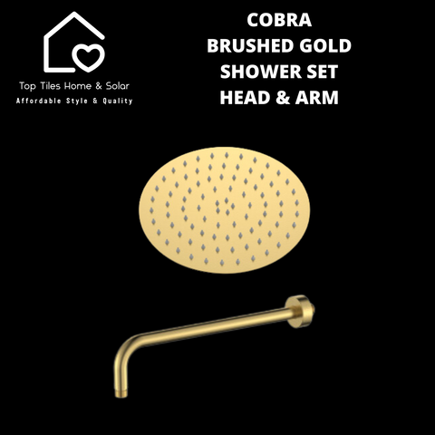 Cobra Brushed Gold Shower Set - Head & Arm