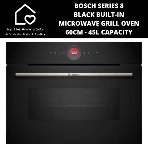Bosch Series 8 - Black Built-in Microwave Grill Oven - 60cm - 45L CAPACITY