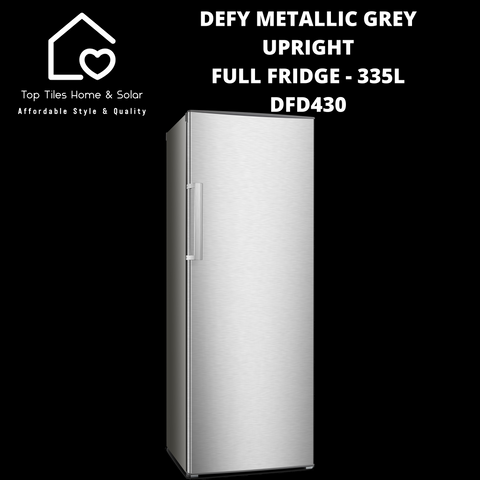 Defy Metallic Grey Upright Full Fridge - 335L DFD430