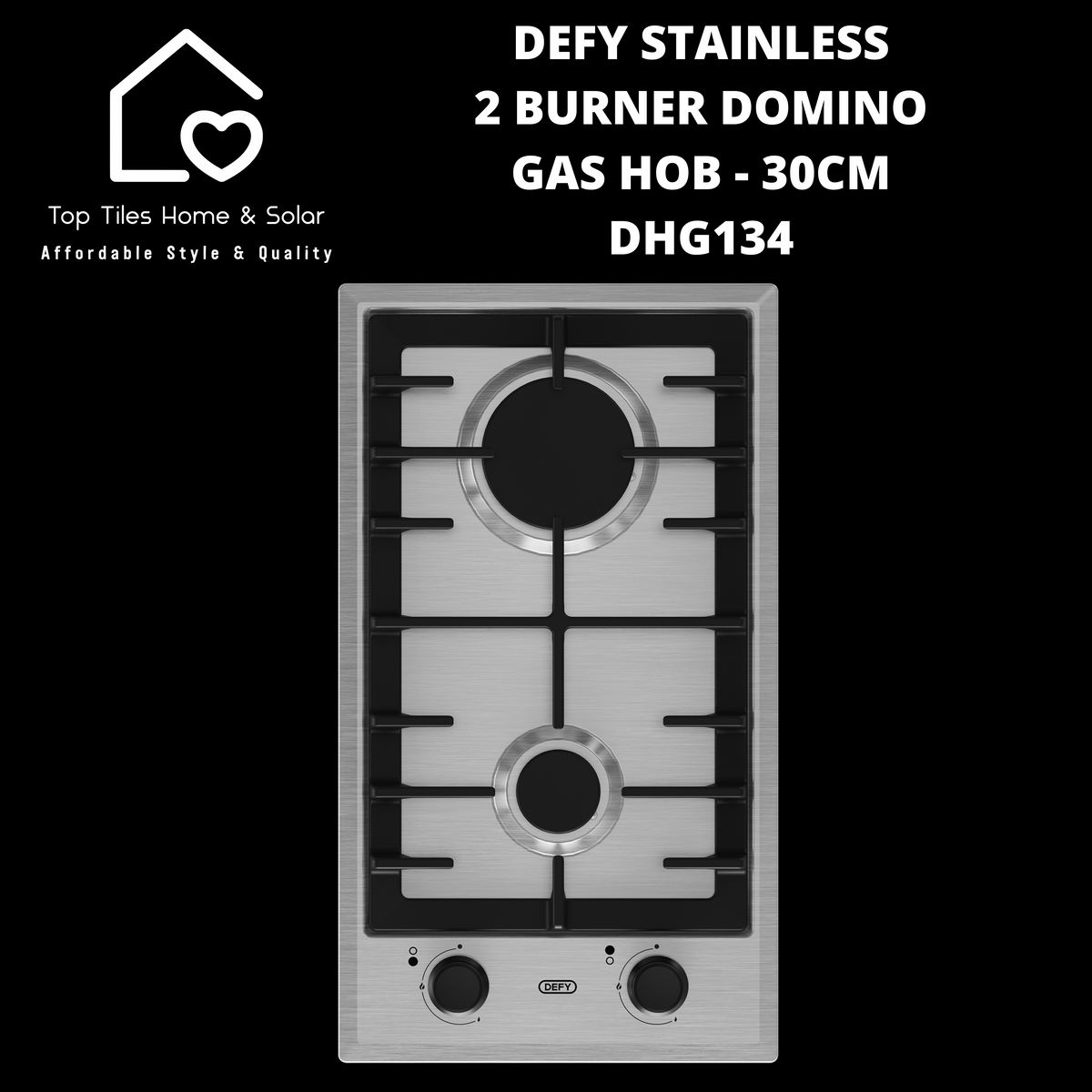 Defy Stainless Burner Domino Gas Hob 30cm DHG134 – Top Tiles