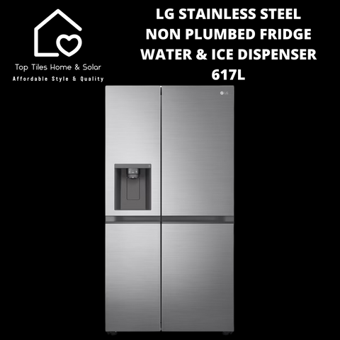 LG Stainless Steel Non Plumbed Fridge - 617L Water & Ice Dispenser