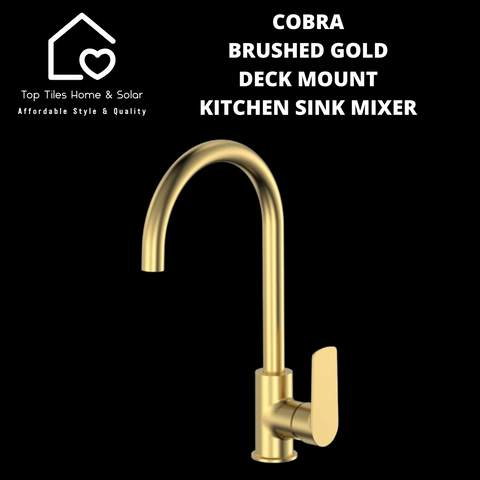 Cobra Brushed Gold Deck Mount Kitchen Sink Mixer