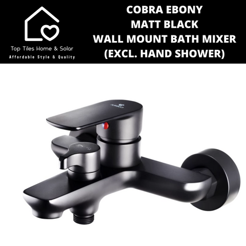 Cobra Ebony Matt Black Wall Mount Bath Mixer (Excl. Hand Shower)