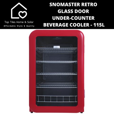 SnoMaster Retro Glass Door Under-Counter Beverage Cooler - 115L
