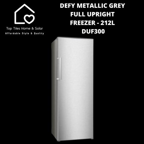 Defy Metallic Grey Full Upright Freezer - 212L DUF300