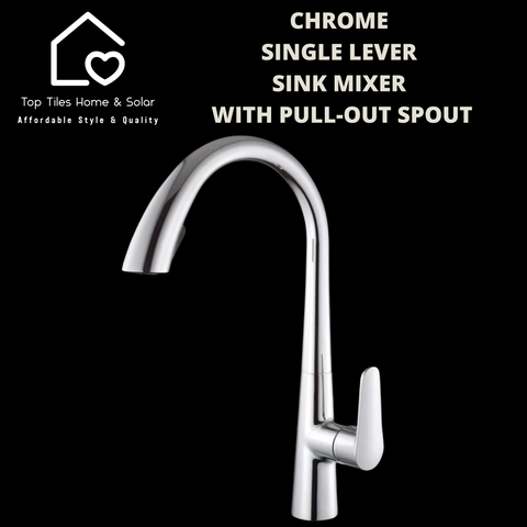 Chrome Single Lever Sink Mixer With Pull-Out Spout