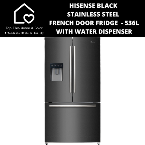 Hisense Black Stainless Steel French Door Fridge  - 536L With Water Dispenser