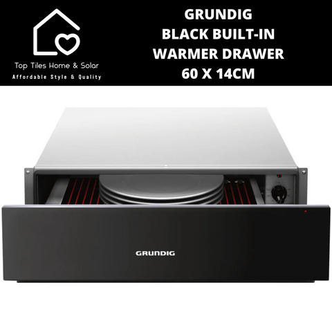 Grundig Black Built-In Warmer Drawer - 60 x 14cm