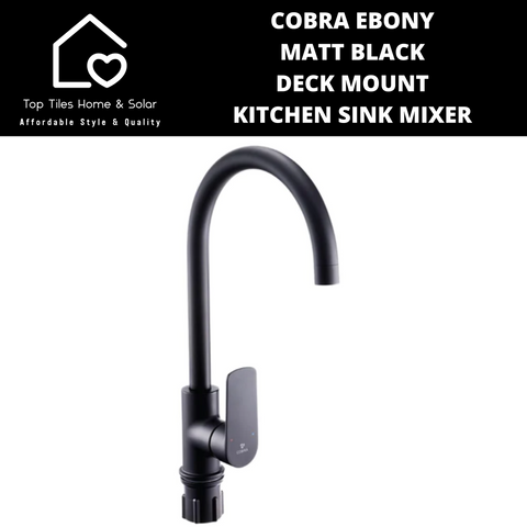 Cobra Ebony Matt Black Deck Mount Kitchen Sink Mixer