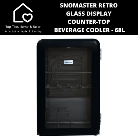 SnoMaster Retro Glass Display Counter-Top Beverage Cooler - 68L