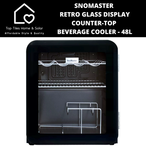 SnoMaster Retro Glass Display Counter-Top Beverage Cooler - 48L