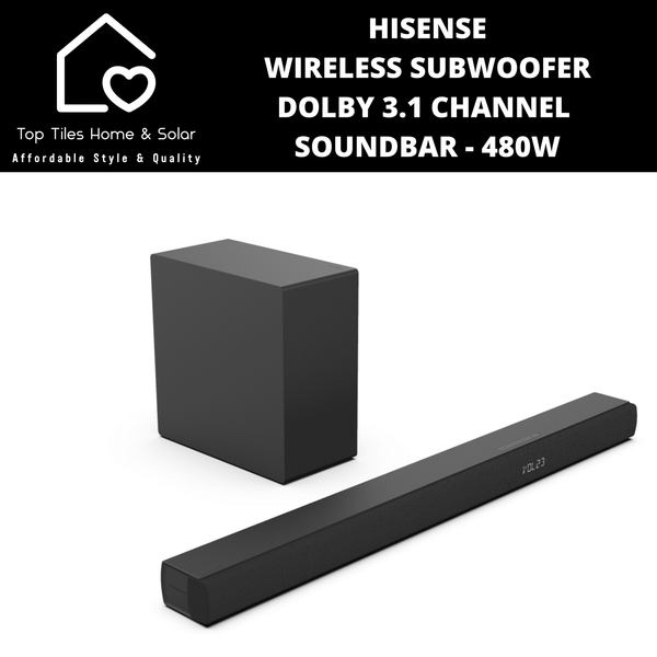 Hisense Wireless Subwoofer Dolby 3.1 Channel Soundbar - 480W
