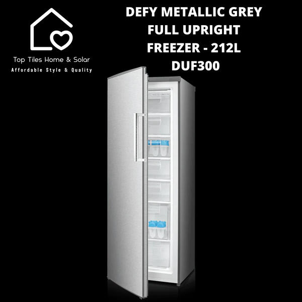Defy Metallic Grey Full Upright Freezer - 212L DUF300