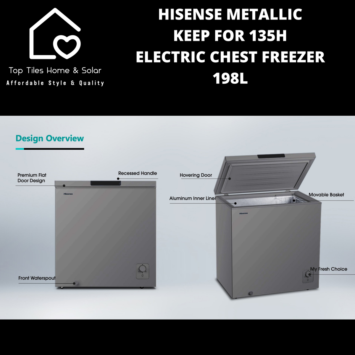 Hisense Metallic Keep For 135H Electric Chest Freezer - 198L – Top