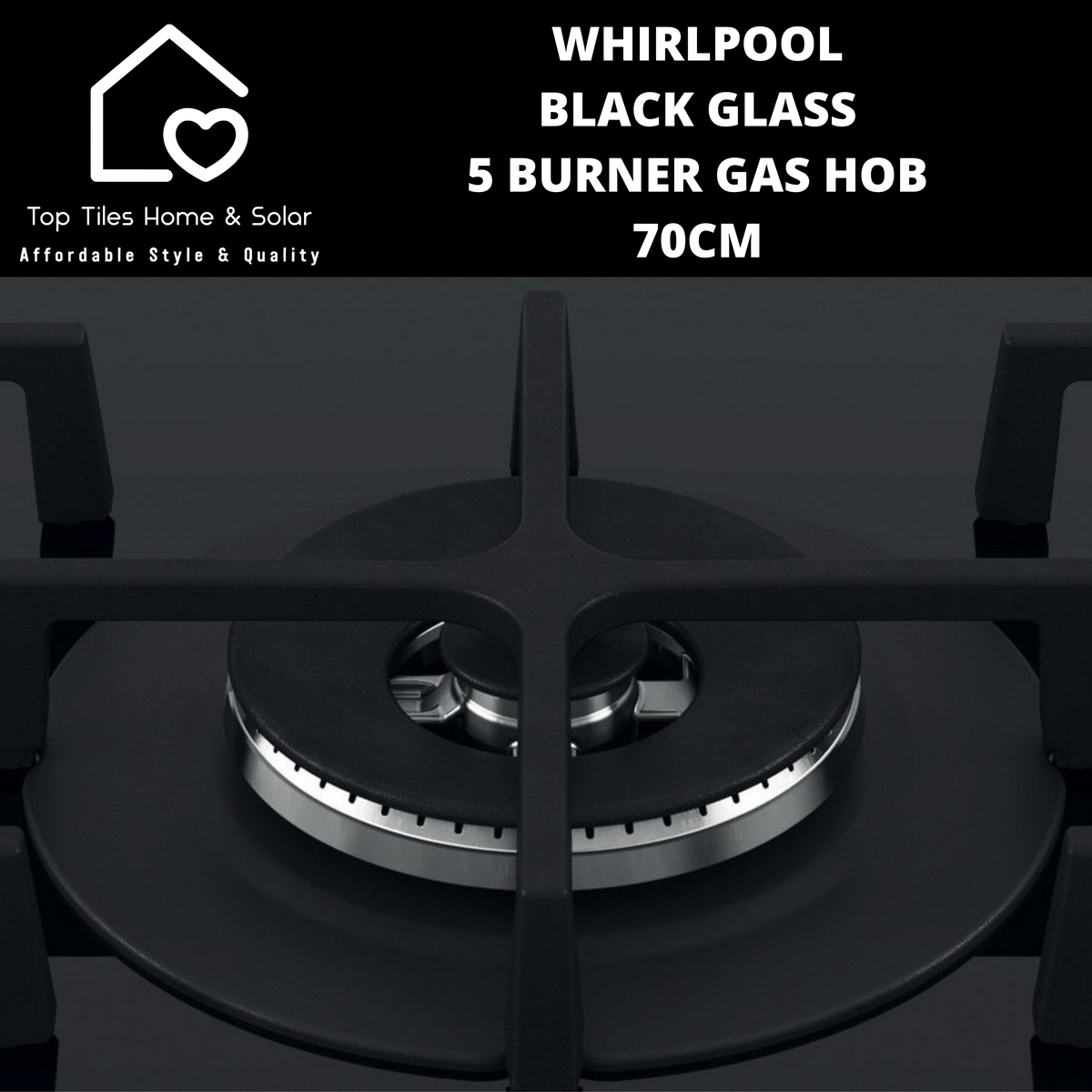 Photo inspiration: Fresh Look at Whirlpool Black Glass 5 Burner Gas Hob 70Cm