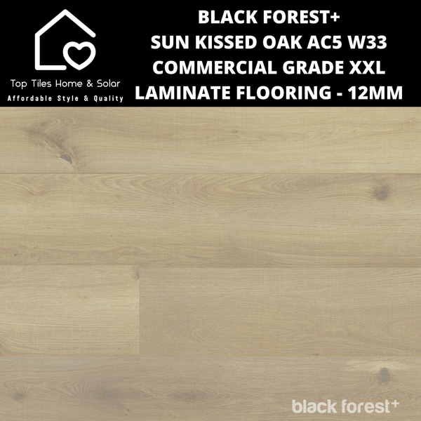 Black Forest+ Sun Kissed Oak AC5 W33 Commercial Grade XXL Laminate Flooring - 12mm